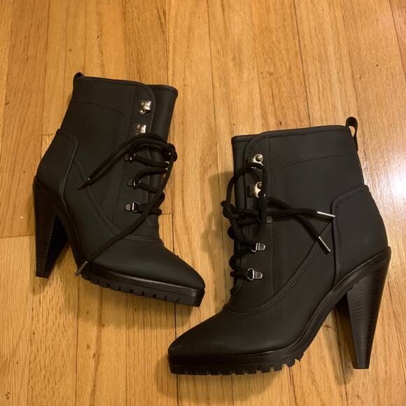 Veronica Beard IT 37 US 7 Charley Coated Leather Lace-Up Ankle Bootie Boots Goth - Picture 13 of 13